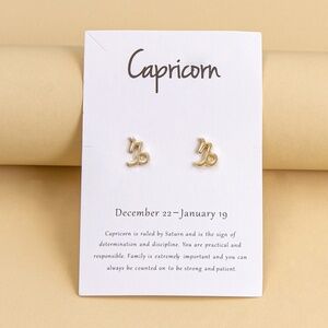 *JULANE* Gold Capricorn Fashion Horoscope Earrings